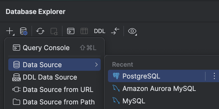 Adding a new database