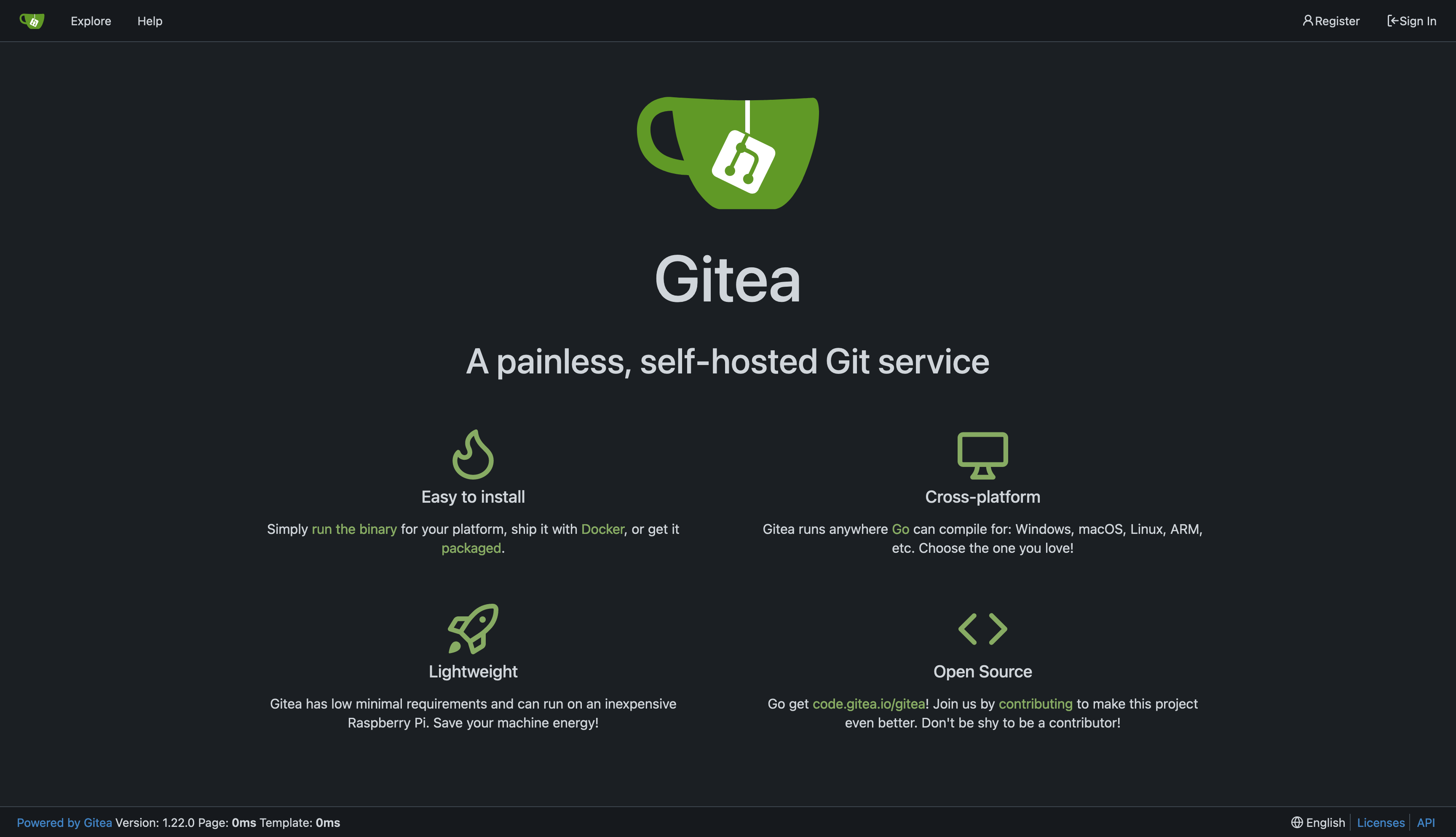 gitea homepage